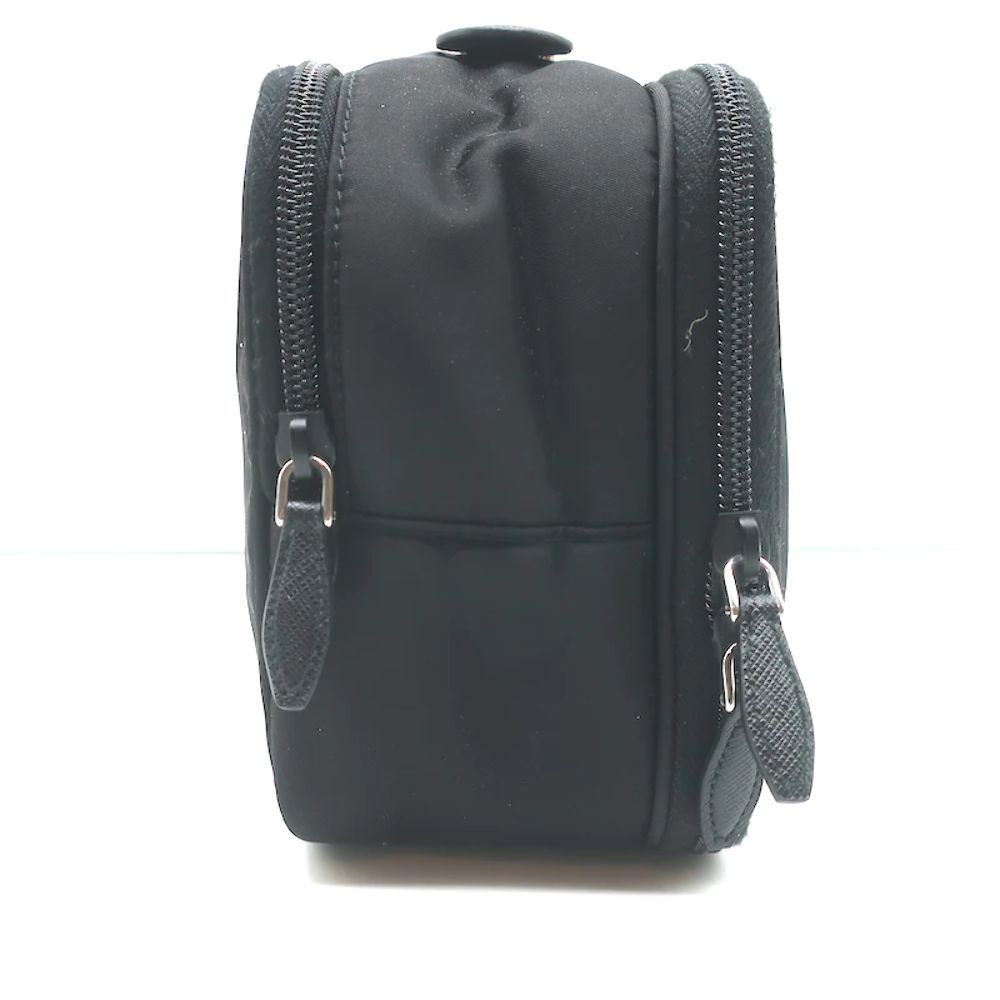 Prada Toiletry Bag Black Nylon & Saffiano Leather Top Handle Travel Pouch - Picture 4 of 12